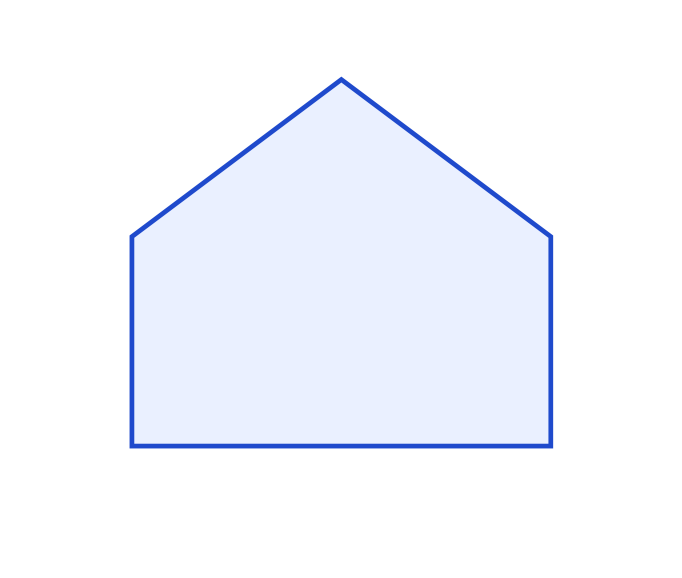 Contour d’une maison sans axe tracé.